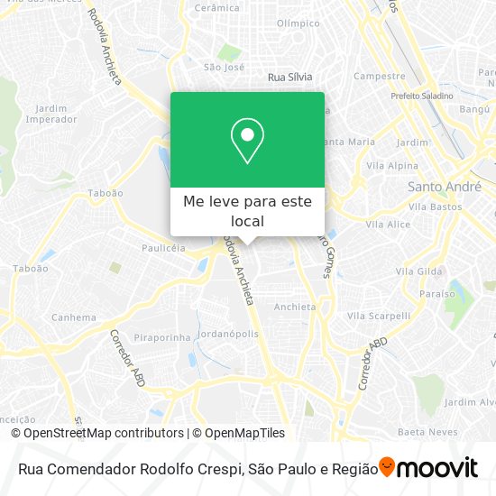 Rua Comendador Rodolfo Crespi mapa