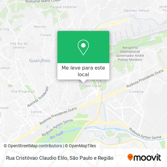 Rua Cristóvao Claudio Elilo mapa