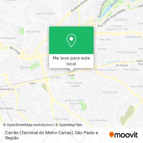 Carrão (Terminal do Metro Carrao) mapa