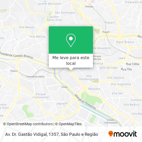 Av. Dr. Gastão Vidigal, 1357 mapa