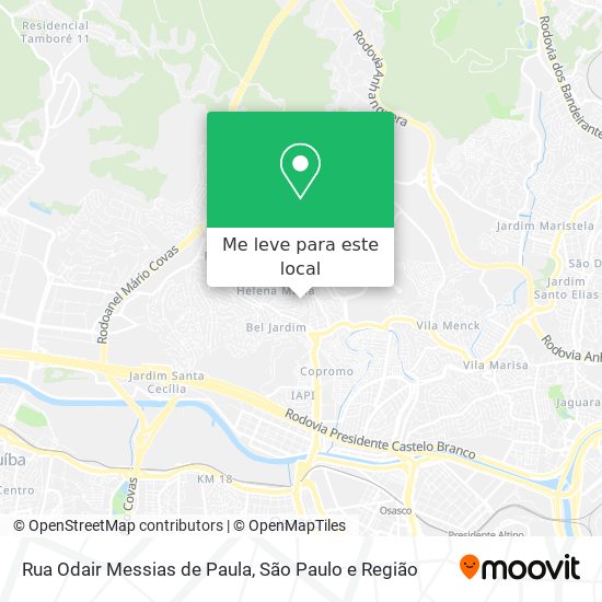 Rua Odair Messias de Paula mapa