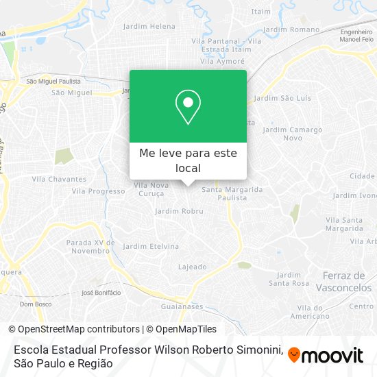 Escola Estadual Professor Wilson Roberto Simonini mapa