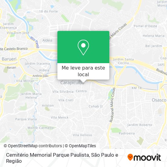 Cemitério Memorial Parque Paulista mapa