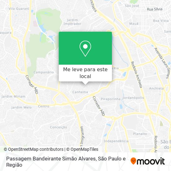 Passagem Bandeirante Simão Alvares mapa