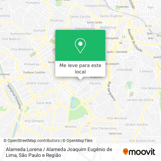 Alameda Lorena / Alameda Joaquim Eugênio de Lima mapa