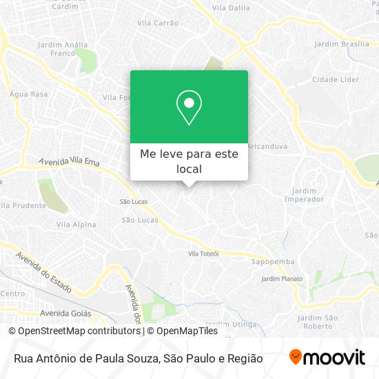 Rua Antônio de Paula Souza mapa