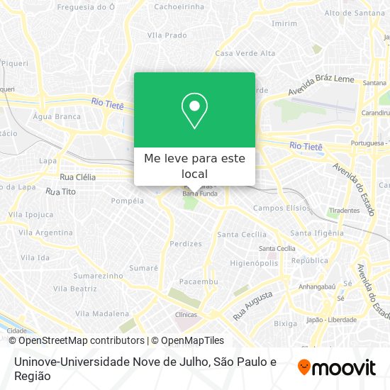 Uninove-Universidade Nove de Julho mapa