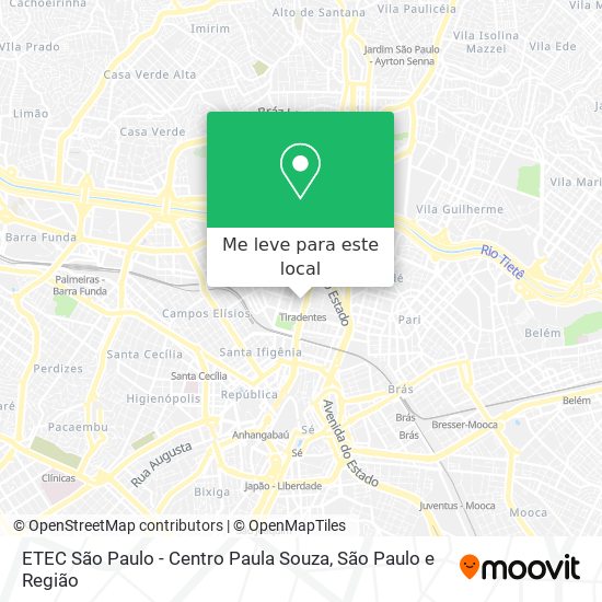 ETEC São Paulo - Centro Paula Souza mapa