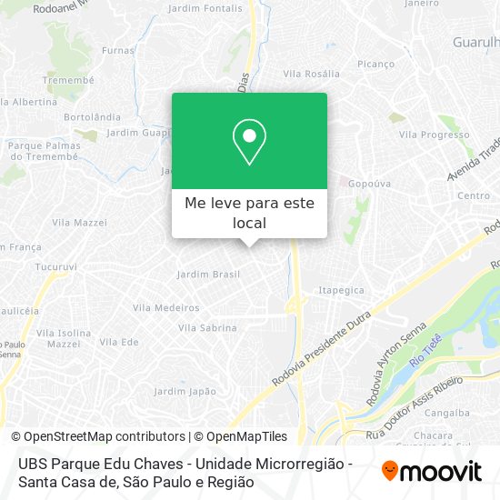 UBS Parque Edu Chaves - Unidade Microrregião - Santa Casa de mapa