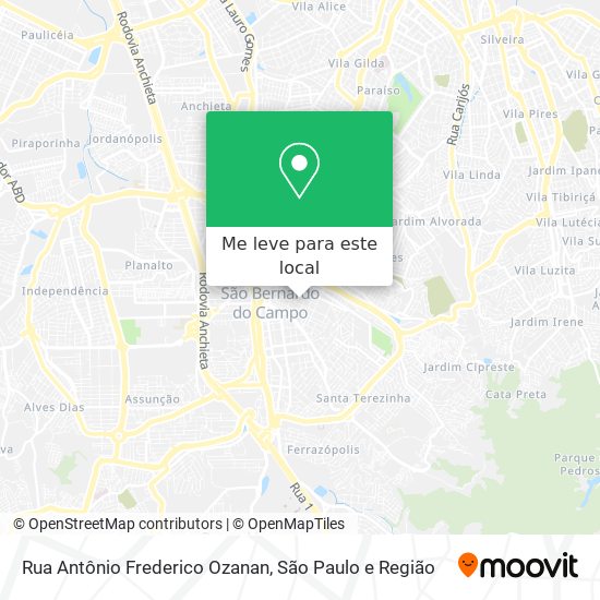 Rua Antônio Frederico Ozanan mapa