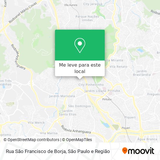 Rua São Francisco de Borja mapa