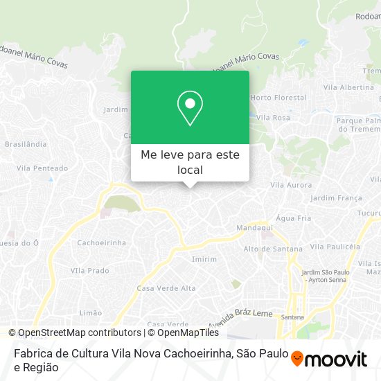 Fabrica de Cultura Vila Nova Cachoeirinha mapa