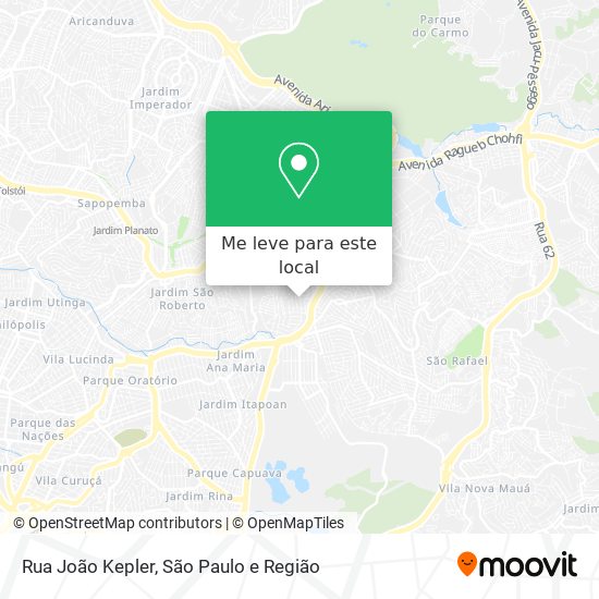 Rua João Kepler mapa