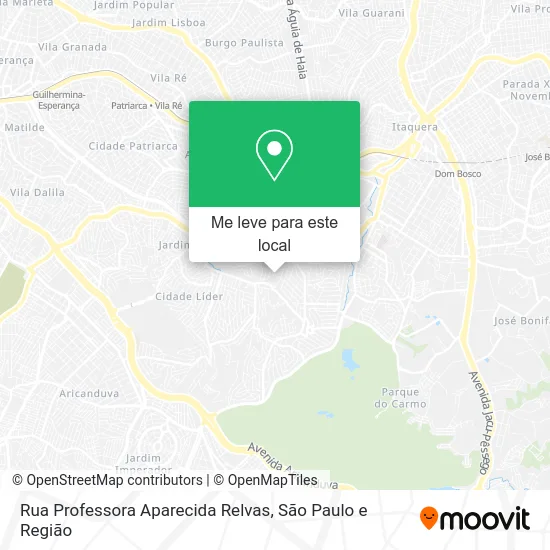 Rua Professora Aparecida Relvas mapa