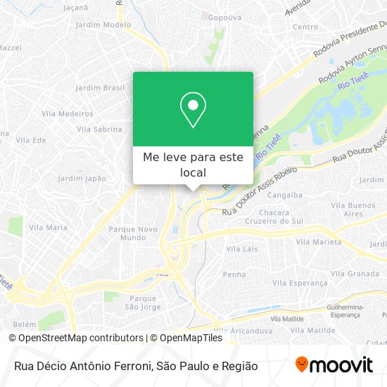 Rua Décio Antônio Ferroni mapa