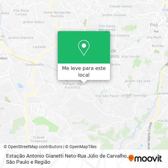 Estação Antonio Gianetti Neto-Rua Júlio de Carvalho mapa