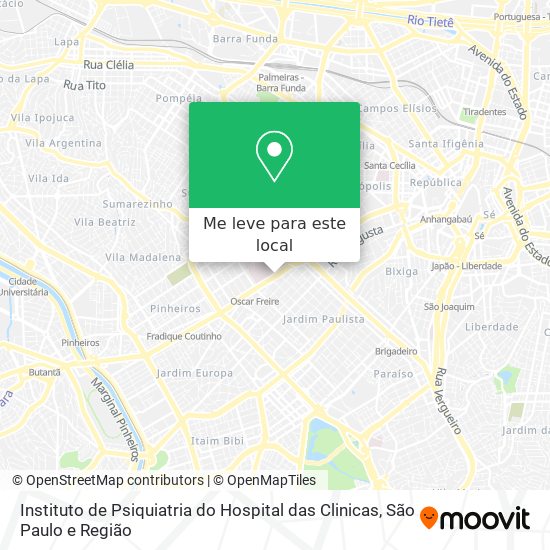 Instituto de Psiquiatria do Hospital das Clinicas mapa