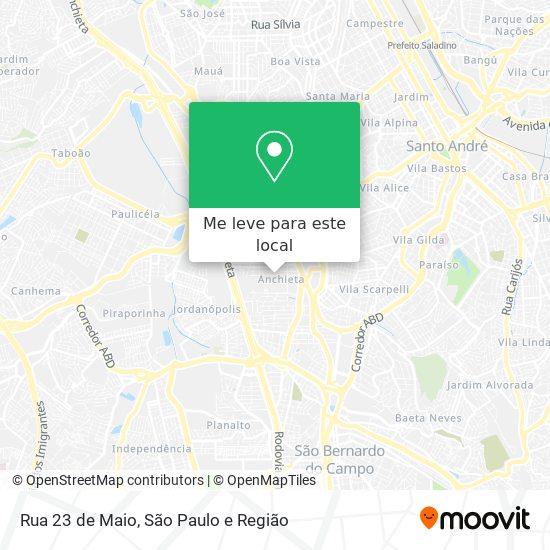 Rua 23 de Maio mapa