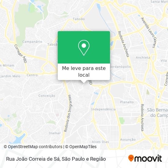 Rua João Correia de Sá mapa