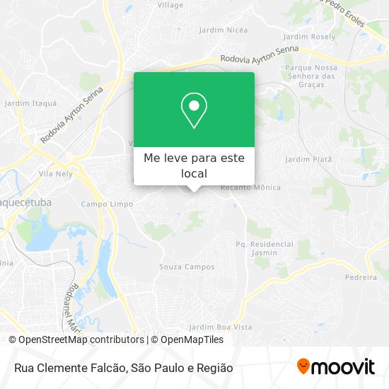 Rua Clemente Falcão mapa