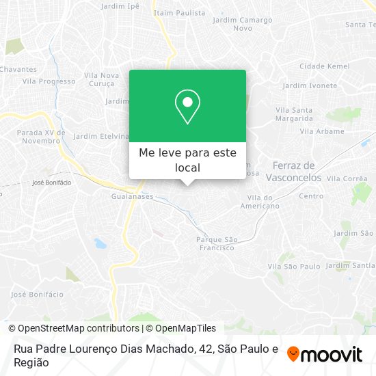 Rua Padre Lourenço Dias Machado, 42 mapa