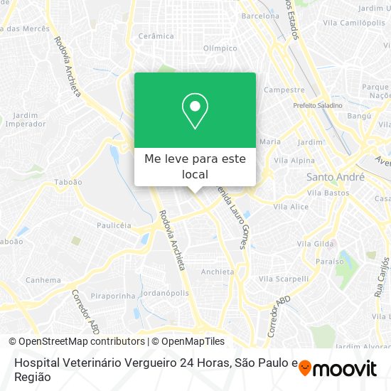 Hospital Veterinário Vergueiro 24 Horas mapa
