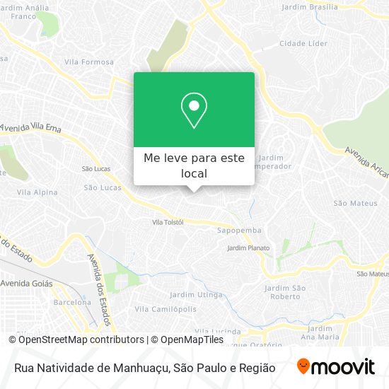 Rua Natividade de Manhuaçu mapa