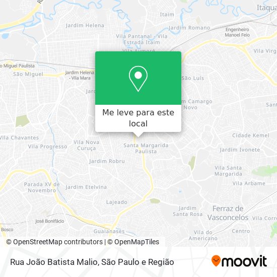Rua João Batista Malio mapa