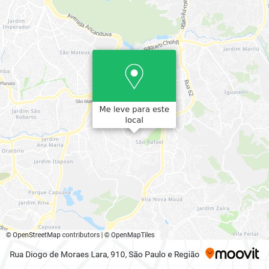 Rua Diogo de Moraes Lara, 910 mapa