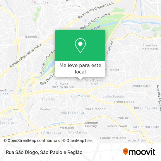 Rua São Diogo mapa