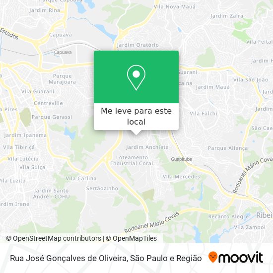 Rua José Gonçalves de Oliveira mapa