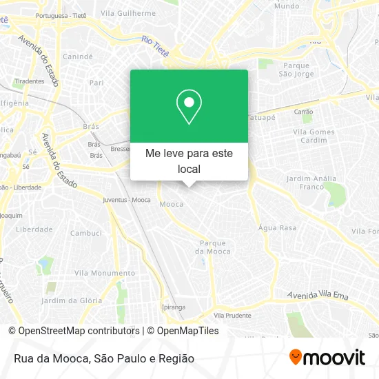 Rua da Mooca mapa