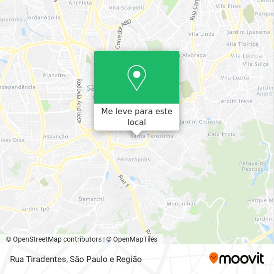 Rua Tiradentes mapa