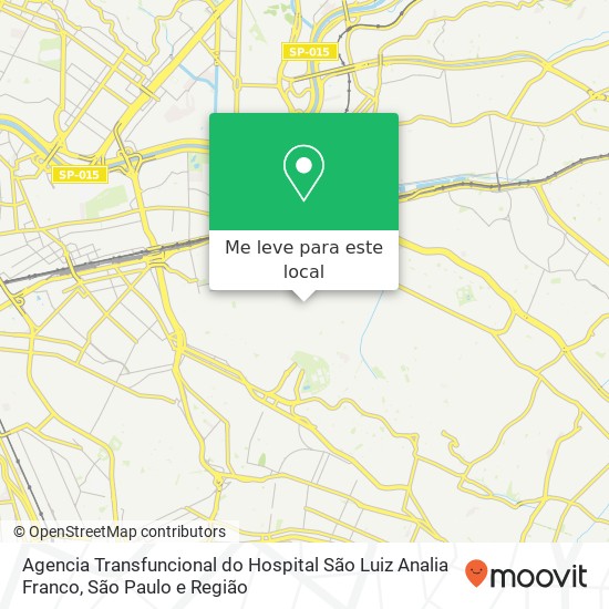 Agencia Transfuncional do Hospital São Luiz Analia Franco mapa