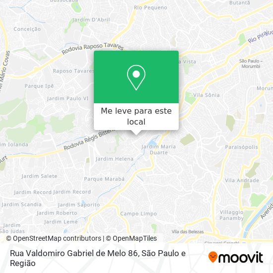 Rua Valdomiro Gabriel de Melo 86 mapa
