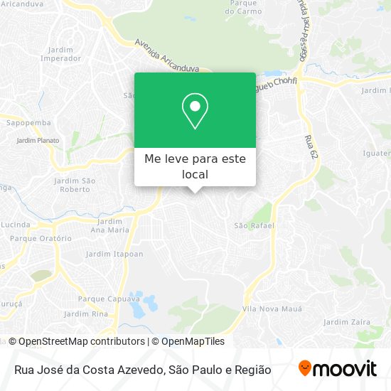 Rua José da Costa Azevedo mapa