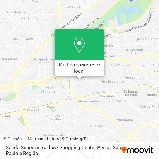 Sonda Supermercados - Shopping Center Penha mapa