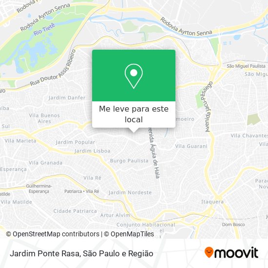 Jardim Ponte Rasa mapa