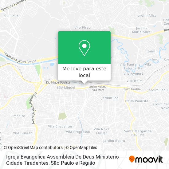 Igreja Evangelica Assembleia De Deus Ministerio Cidade Tiradentes mapa