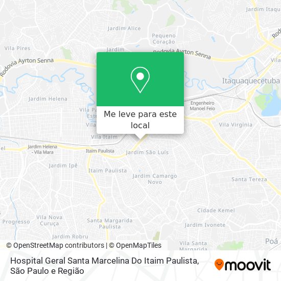 Hospital Geral Santa Marcelina Do Itaim Paulista mapa