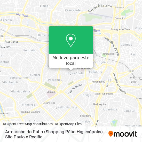 Armarinho do Pátio (Shopping Pátio Higienópolis) mapa