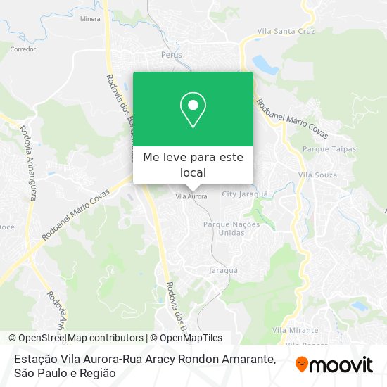 Estação Vila Aurora-Rua Aracy Rondon Amarante mapa
