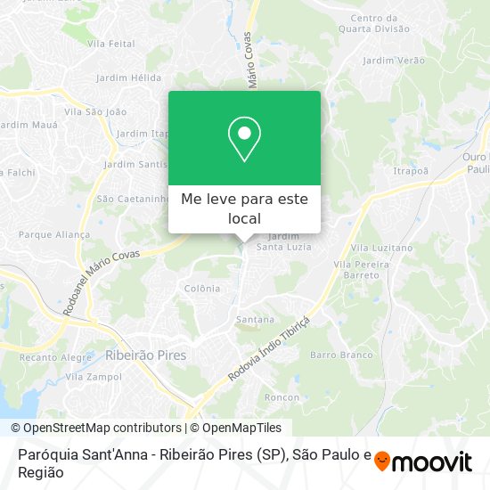 Paróquia Sant'Anna - Ribeirão Pires (SP) mapa