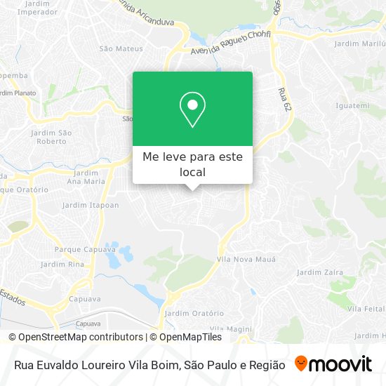 Rua Euvaldo Loureiro Vila Boim mapa
