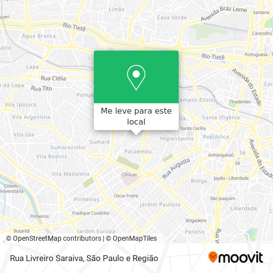 Rua Livreiro Saraiva mapa