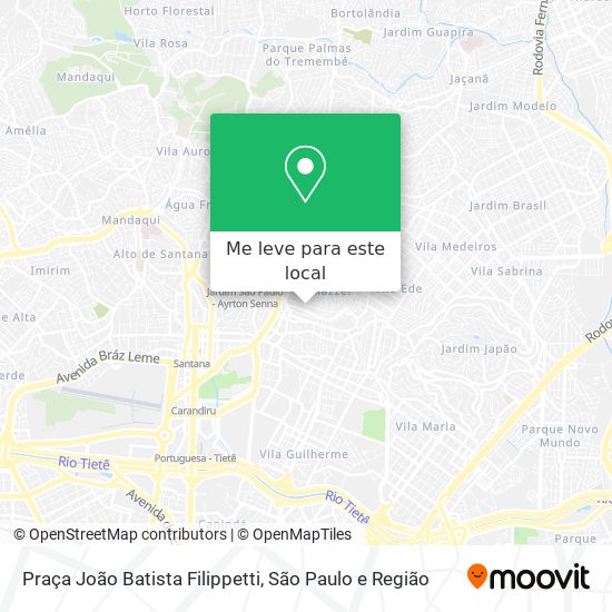 Praça João Batista Filippetti mapa