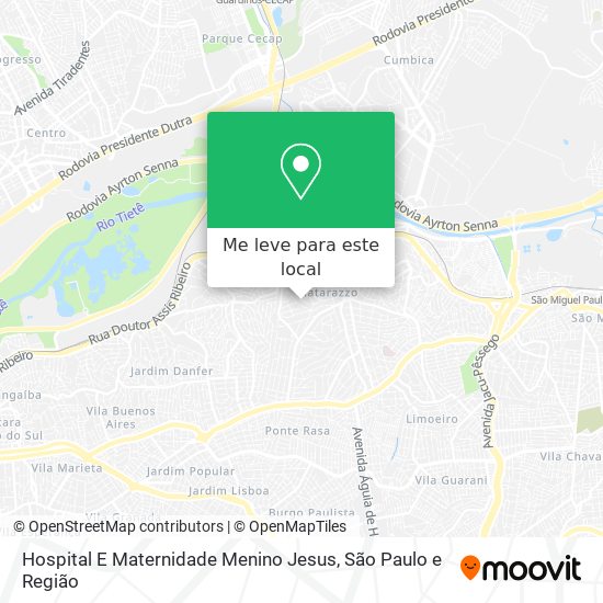 Hospital E Maternidade Menino Jesus mapa