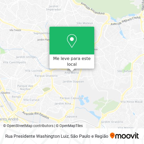 Rua Presidente Washington Luiz mapa