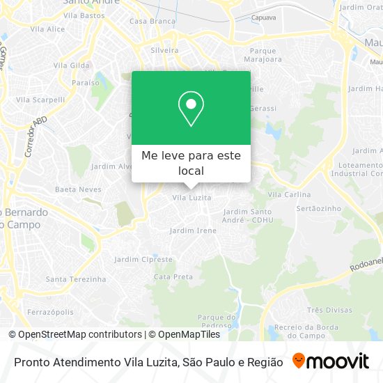 Pronto Atendimento Vila Luzita mapa