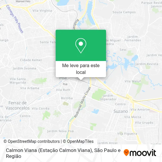 Como chegar até Calmon Viana (Estação Calmon Viana) em Poá de ônibus ou ...